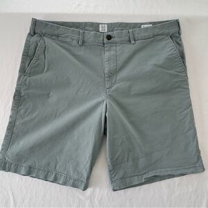 Gap Essential Men’s Khaki Lt Green Shorts 40x10 Flat Front Stretch Casual Pocket